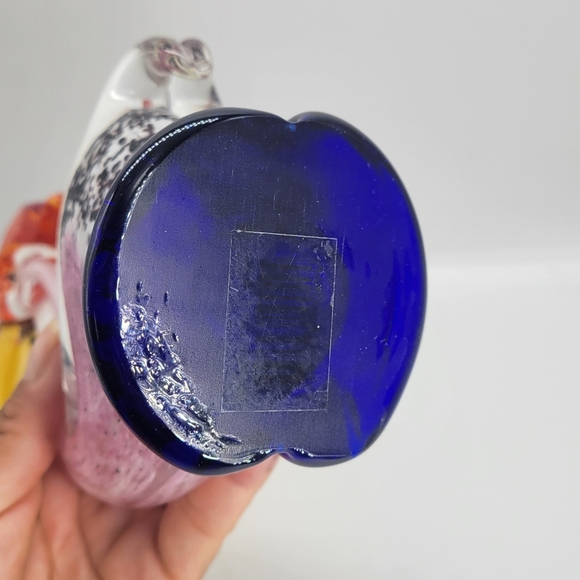 Vintage Murano Hand Blown Art Glass Pelican Bird Multicolo Figurine Paper Weight - Picture 3 of 9